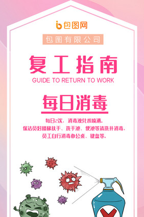 渐变简约疫情期间复工指南GIF