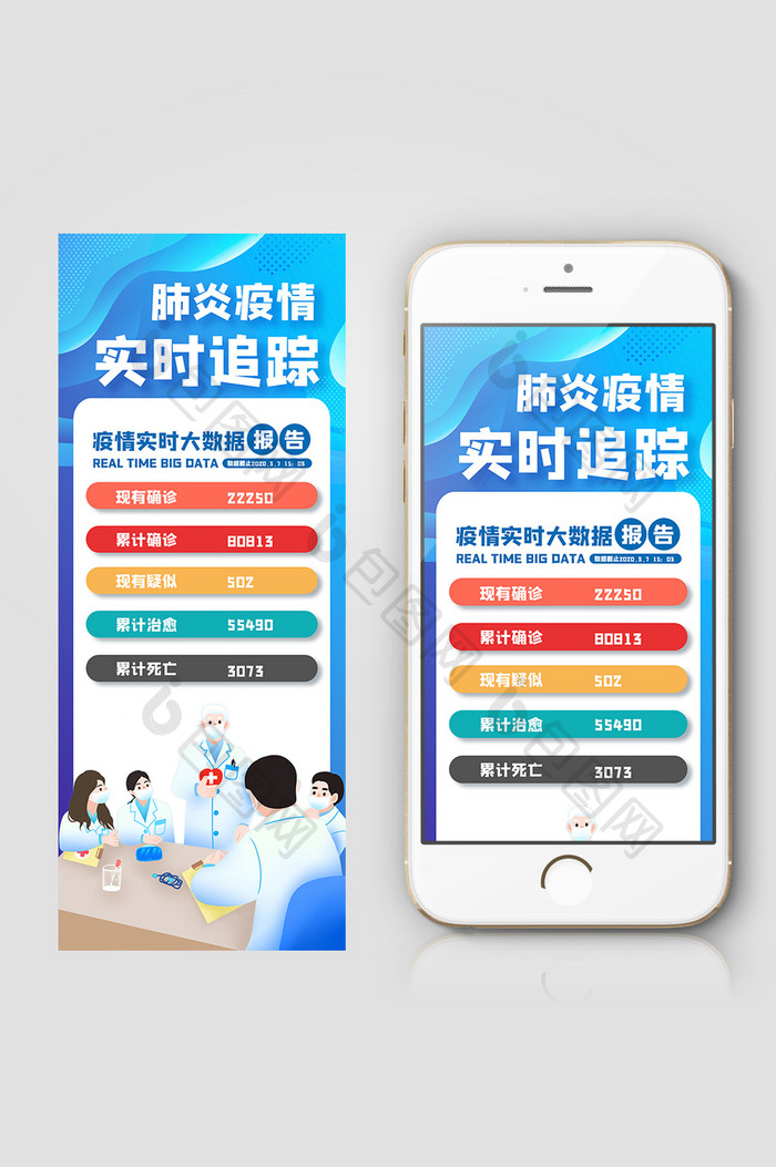 肺炎疫情实时追踪数据信息长图