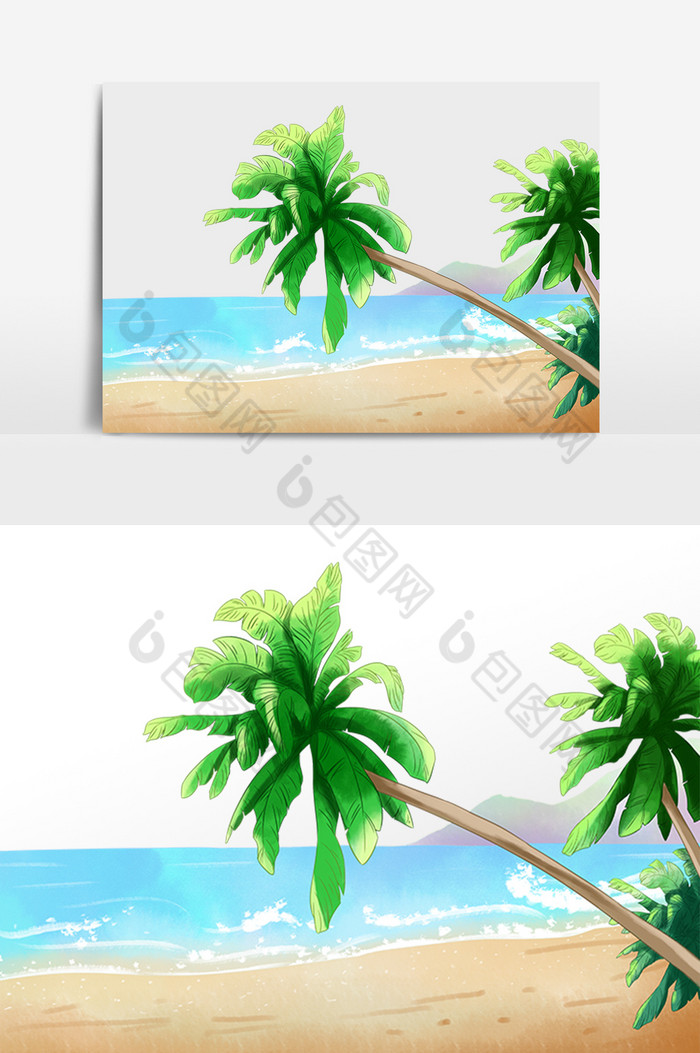海滩沙滩椰子树图片图片