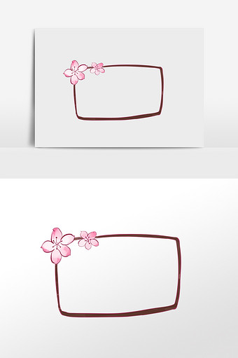 粉色花朵桃花边框