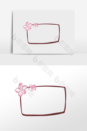 粉色花朵桃花边框图片