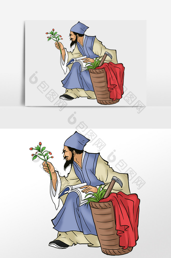 中医问诊采药中医师图片