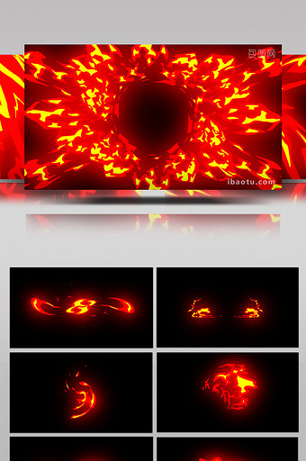 10组二维卡通火焰动画透明通道AE模板图片