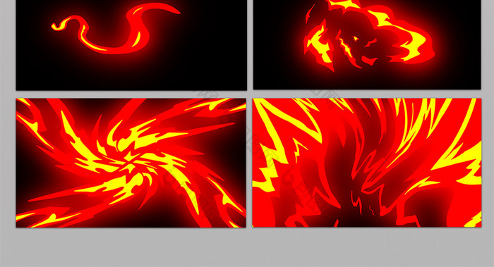 10组二维卡通火焰动画透明通道ae模板