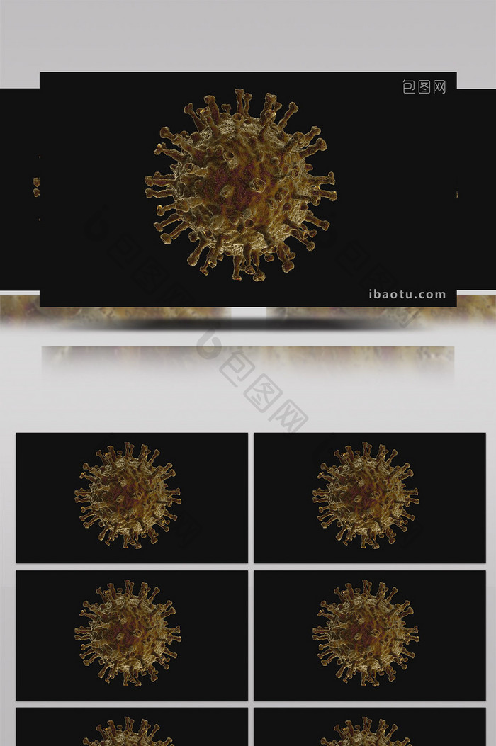4K新型冠状病毒三维模型视频素材