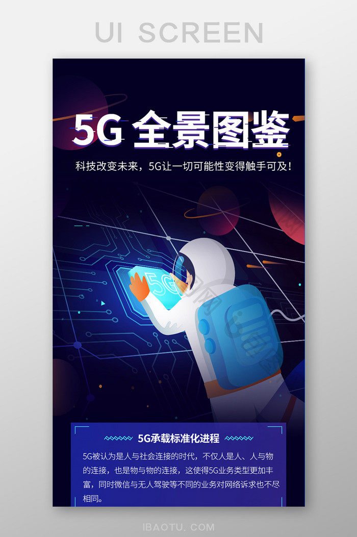 蓝色大气科技5g移动新时代H5长图