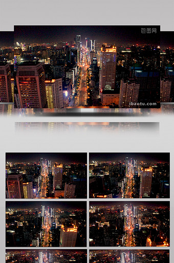 湖南长沙疫情城市交通枢纽夜景航拍图片