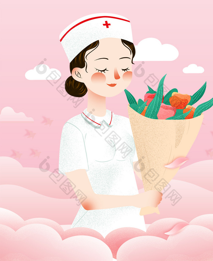 粉色唯美国际护士节关爱理解护士手机配图