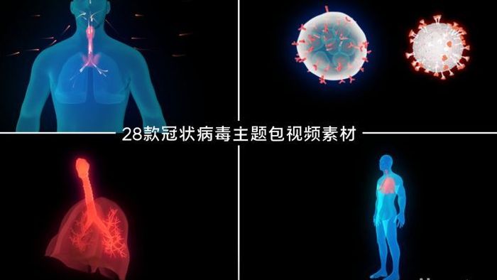 病毒感染科学医疗主题动画元素特效视频素材