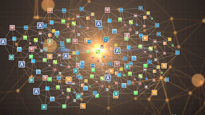 科技社交网络媒体企业图标汇聚标志AE模板