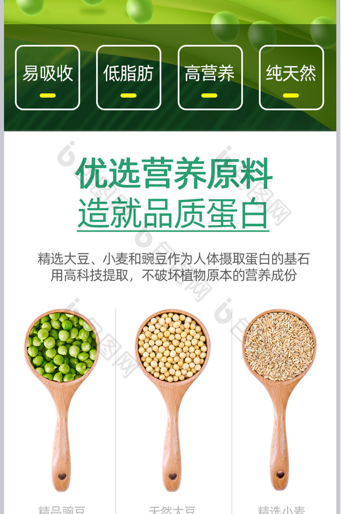 绿色保健食品蛋白质粉电商详情页