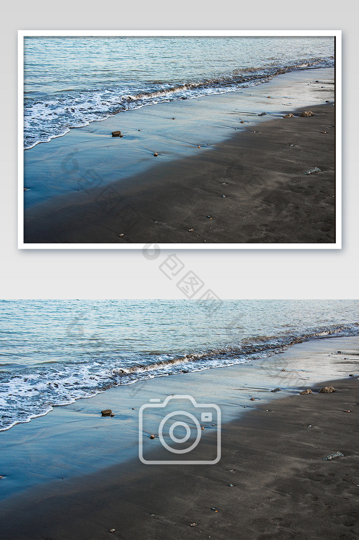 澳门八景之唯美黑沙海滩摄影图片
