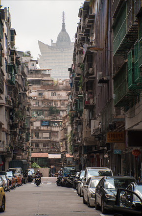 澳门城市街道街景新葡京复古港风摄影图片