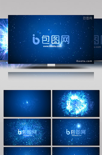 炫丽能量爆炸星光粒子LOGO片头AE模板图片