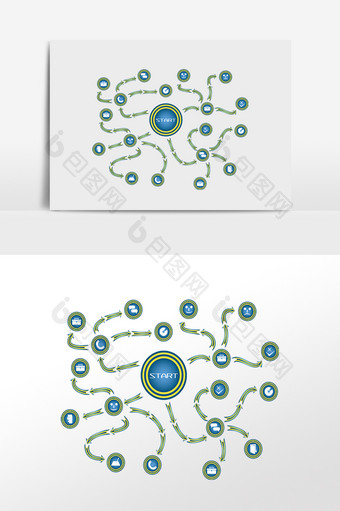 创意思维导图流程导视图图片