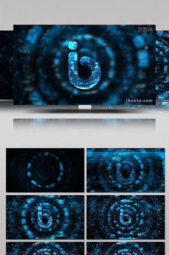 高科技数字圆环标志入场动画演绎AE模板图片