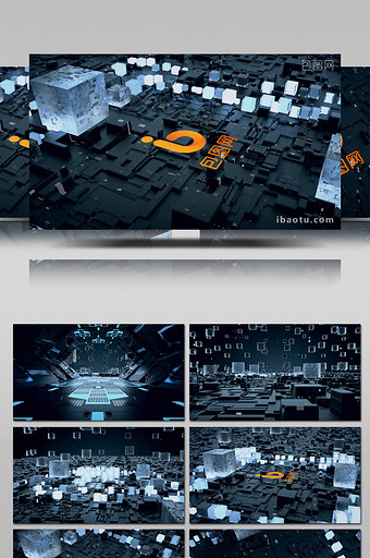 10秒高科技三维场景标志展示动画AE模板图片