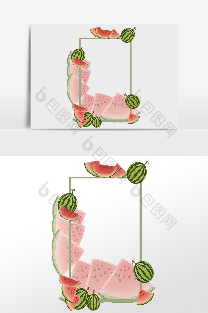 立夏夏季水果西瓜边框图片图片