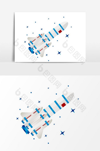 火箭飞船矢量元素图片