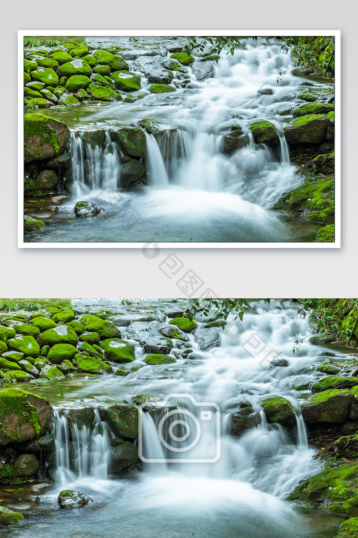 青石流水风景背景摄影图