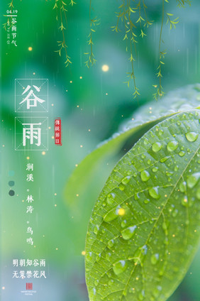 简约谷雨节气动态海报GIF