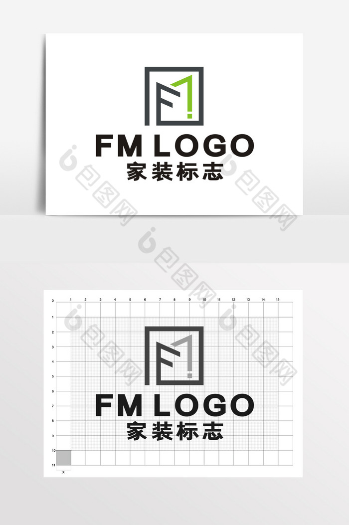 字母FM家装空间LOGO标志VI图片图片