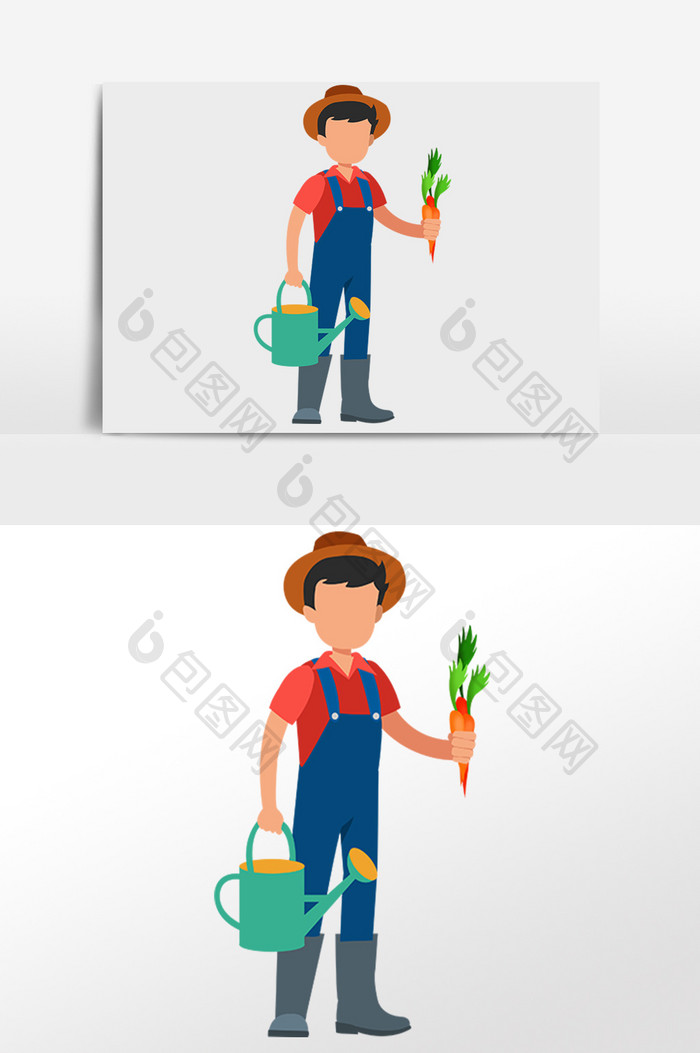 农业人物手绘插画
