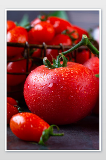 新鲜的西红柿水珠图片