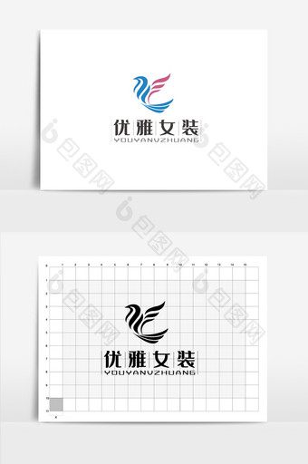 蓝红优雅服装logo图片