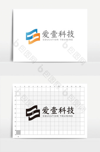 大气时尚I字母商务科技logoVI模板图片