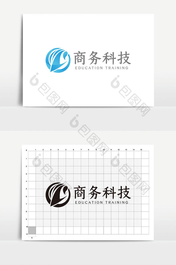 大气时尚L字母商务科技logoVI模板