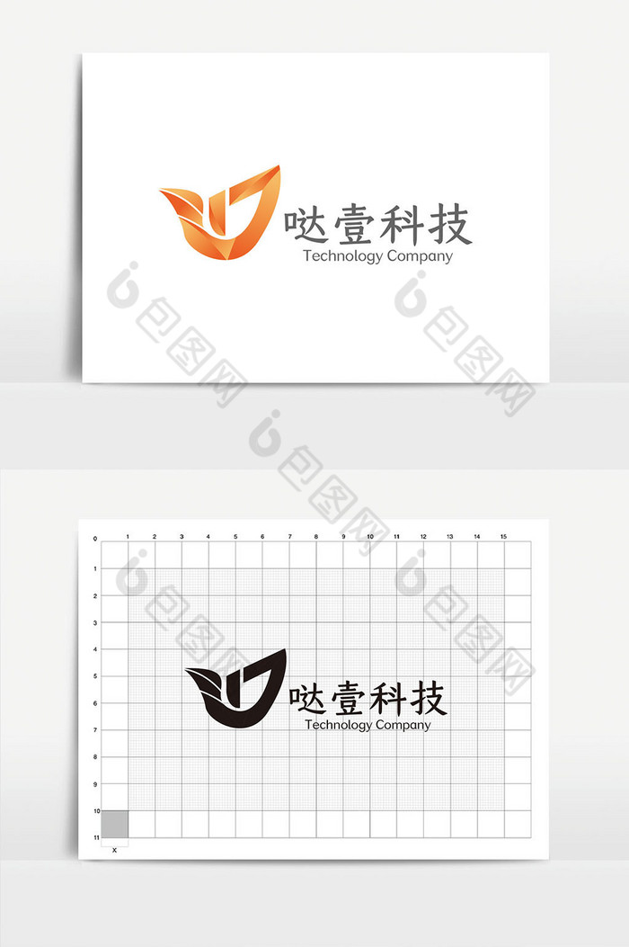 D字母科技logoVI模板图片图片