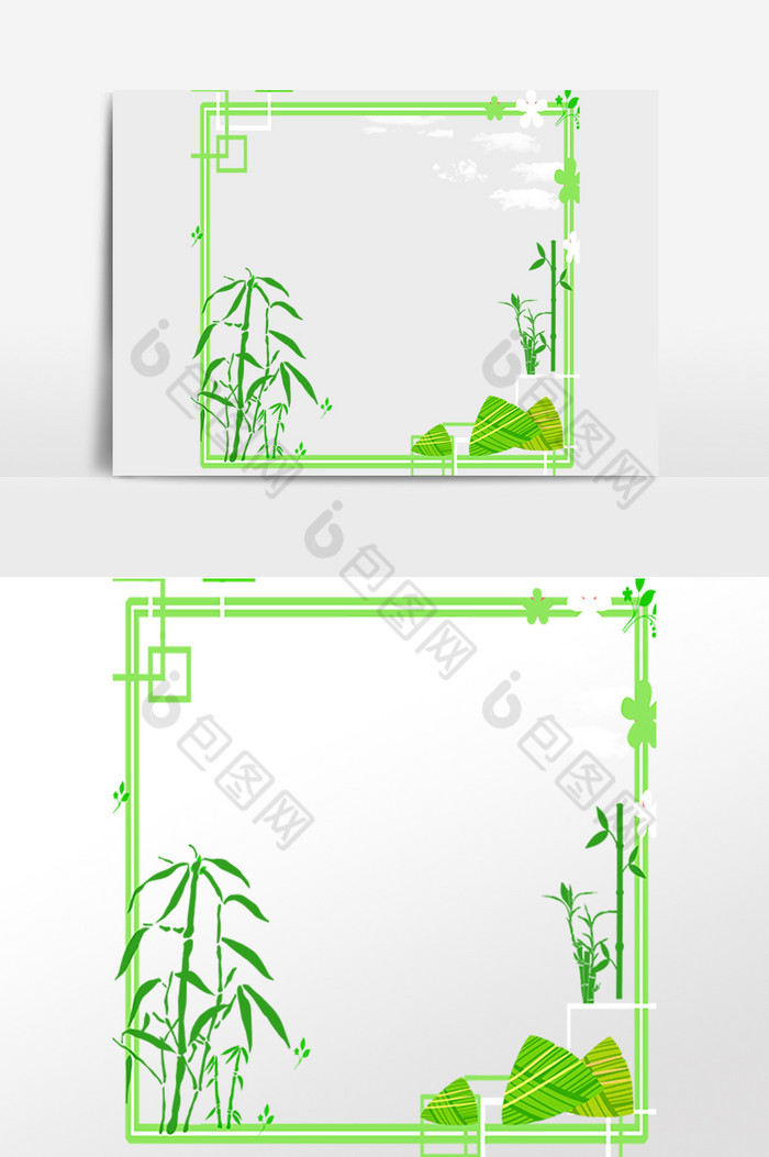 竹子粽子端午节边框图片图片