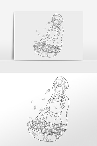 类型为无,浏览本次作品的用户还可能对线描,采茶女,采茶,茶叶,绿茶