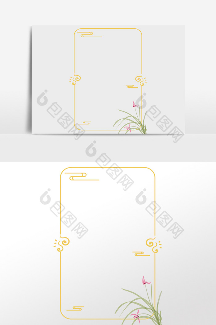 古风植物花草边框图片图片