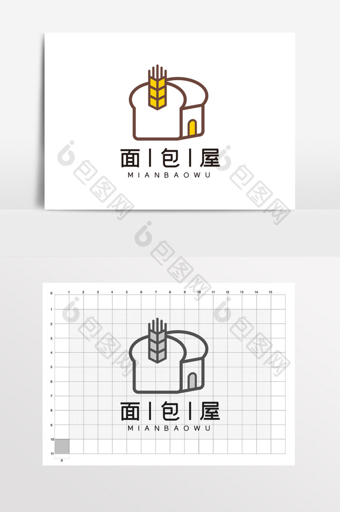 面包店蛋糕店面包面点LOGO标志VI