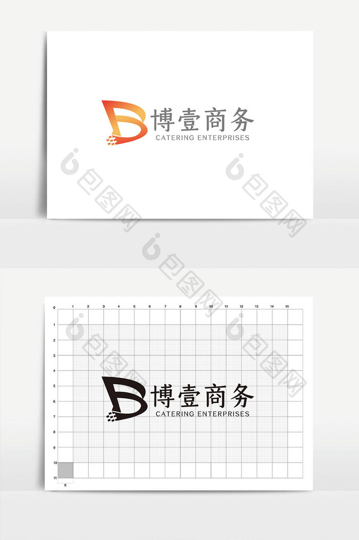 时尚高端B字母商务科技logoVI模板