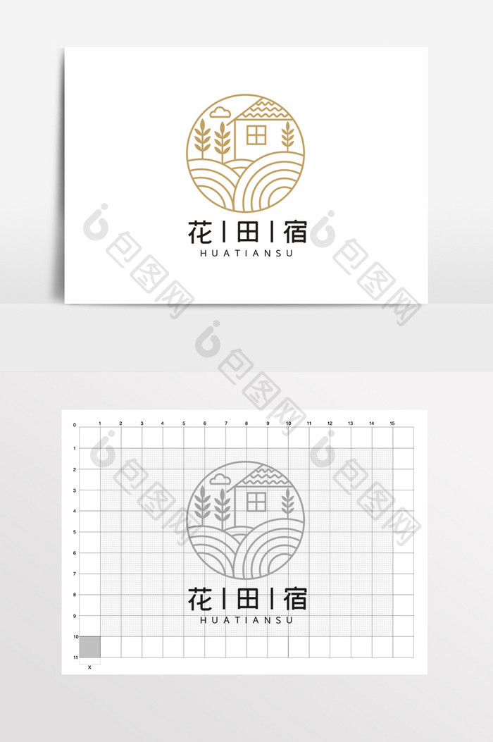 简约大气小清新森系民宿LOGO标志VI