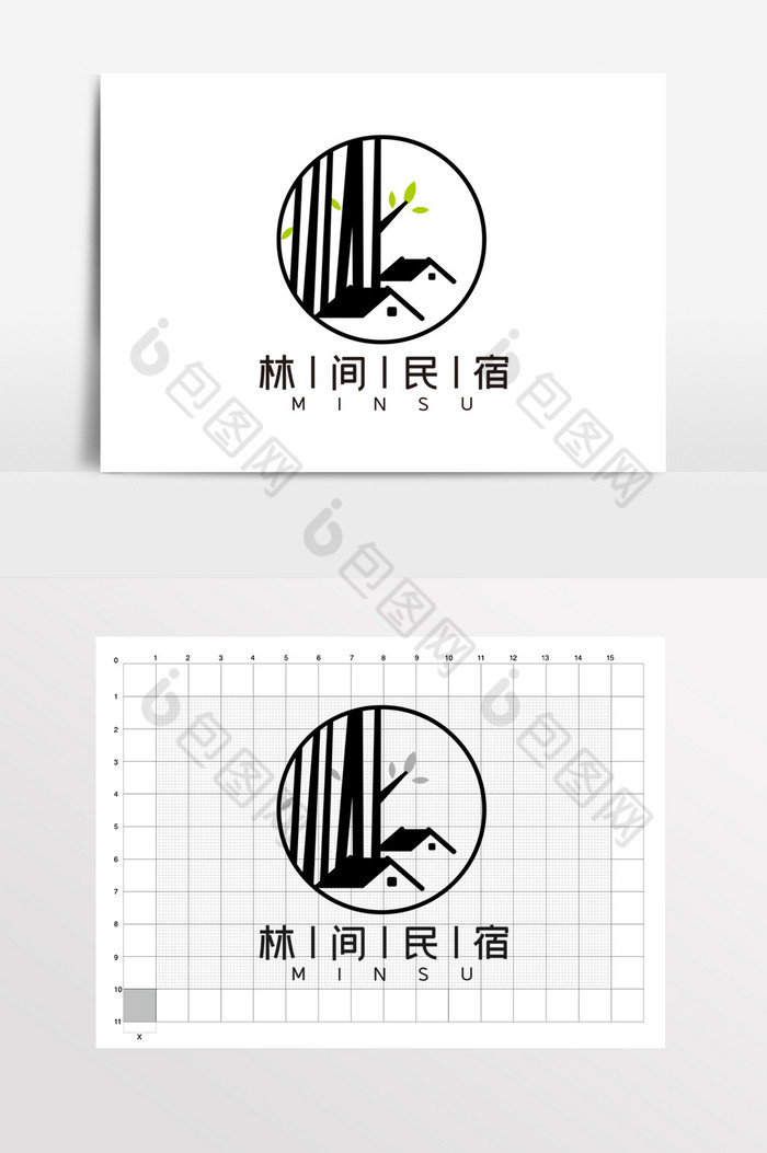 山林清幽民宿LOGO标志VI图片图片