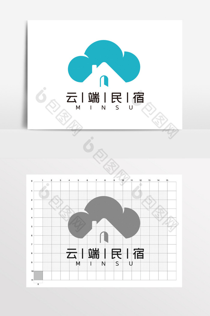 云端民宿logo标志vi图片模板-包图网