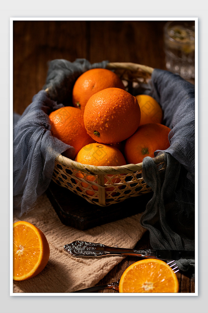 乡村复古风格橙子摄影图