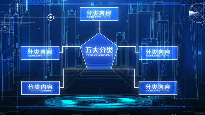 科技城市产品数据分类应用展示AE模板