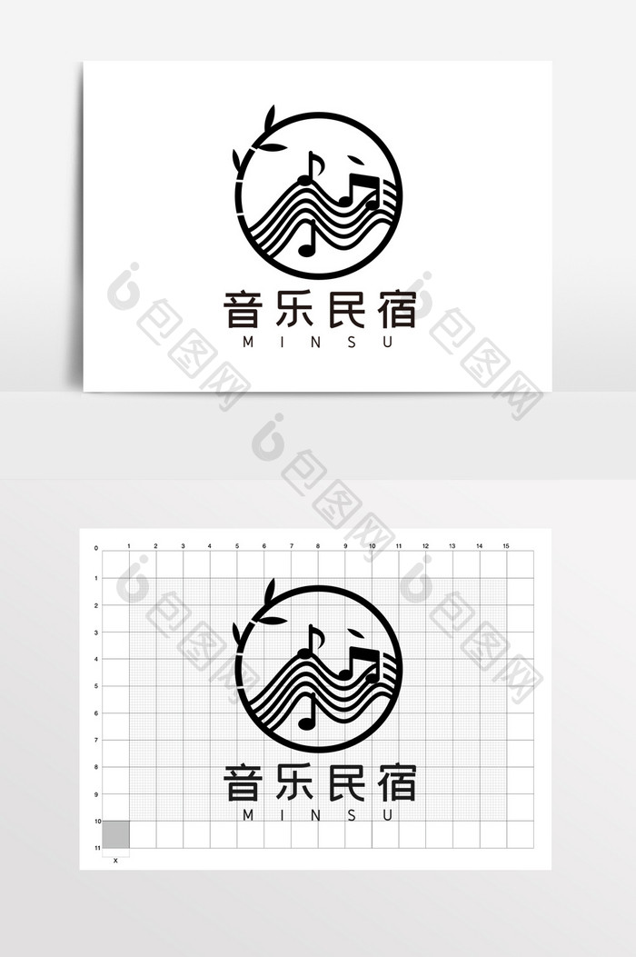 简约大气中西合并民宿LOGO标志VI