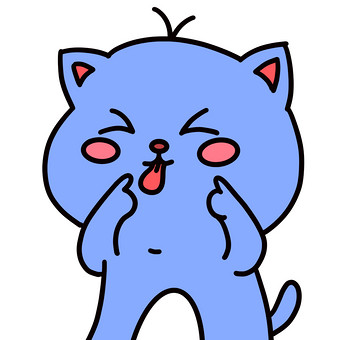蓝色小猫鬼脸动态表情包gif
