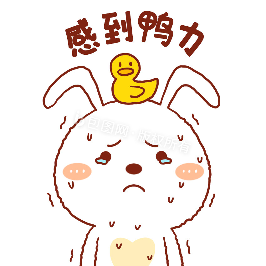 小兔兔表情包11感到鸭力gif图