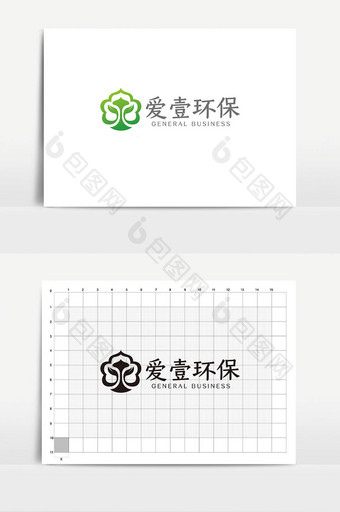 大气时尚叶子商务环保logoVI模板图片