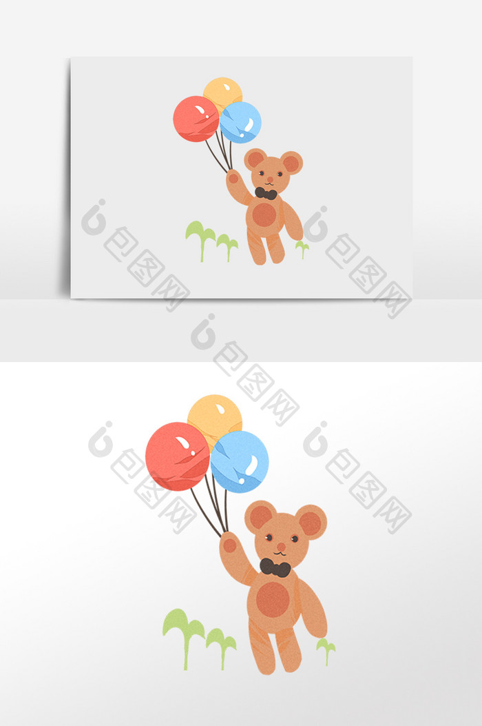 六一儿童节气球小熊