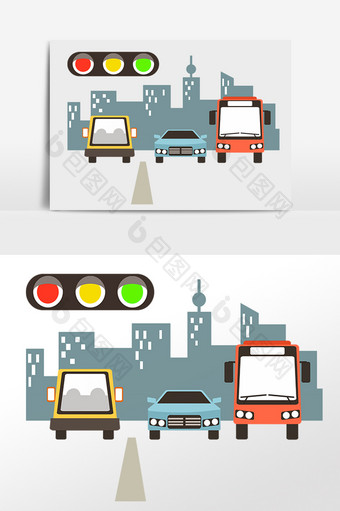 交通安全反思日交通工具插画图片