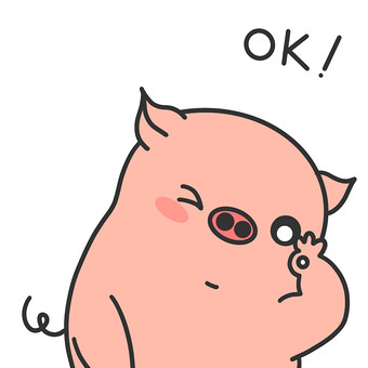 可爱小猪ok动图表情包gif