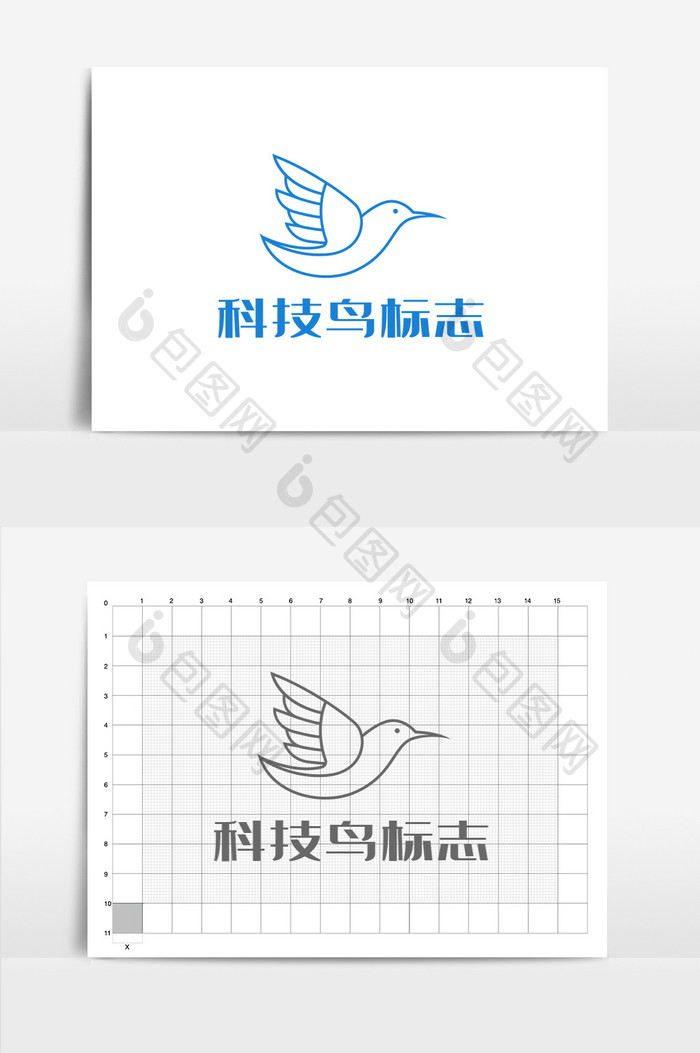 科技线条鸟logo标志